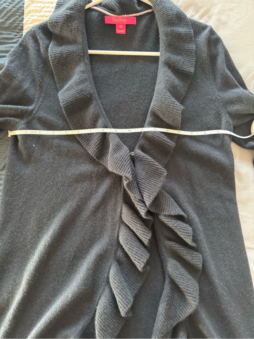 Lilly Pulitzer Navy Ruffle-Front Cardigan - Picture 5 of 6